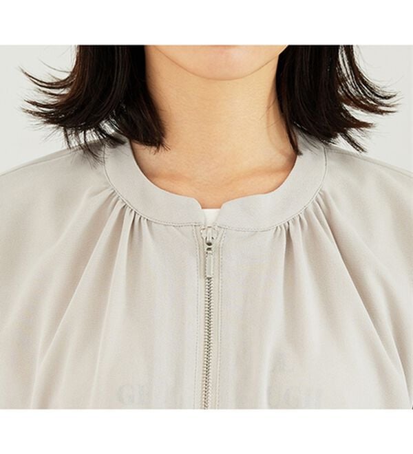 BELLUNA（ベルーナ）の「とろみ素材ポケットデザインブルゾン（ブルゾン）」｜詳細画像