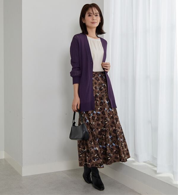 BELLUNA（ベルーナ）の「【店舗・ネット限定】リブ使いボタンデザインカーディガン（ニットカーディガン）」｜詳細画像