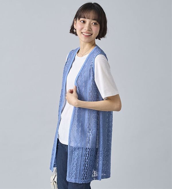 BELLUNA（ベルーナ）の「透かし編ジレアンサンブル（ジレ）」｜詳細画像