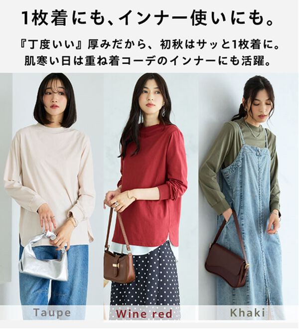 BELLUNA（ベルーナ）の「綿１００腰まわりゆったりリブデザインチュニック（カットソー）」｜詳細画像