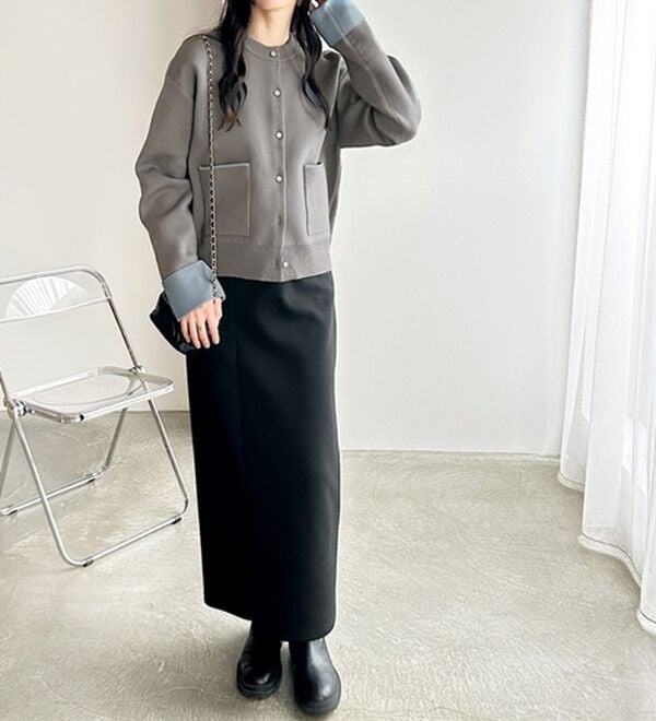 GeeRA（ジーラ）の「配色カラーニットカーディガン（ニットカーディガン）」｜詳細画像