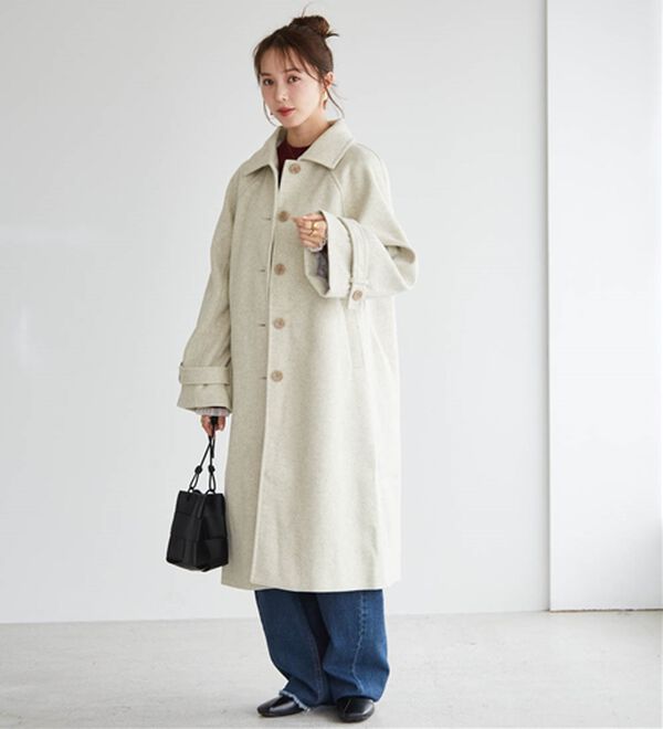 レオナール　シルク　花柄　ステンカラー　コート　リバーシブル　ベルト　希少9号M レオナール シルク 花柄 ステンカラー コート リバーシブル