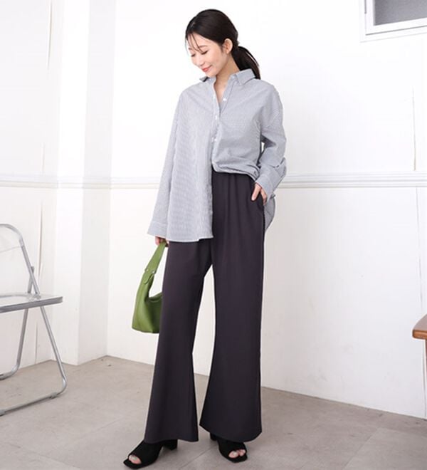 A HAPPY MARILYN（アハッピーマリリン）の「【Ｌ～８Ｌ】＜身長別に選べる２丈＞さらっと美脚ゆるカーブパンツ（ワイドパンツ・ガウチョ）」｜詳細画像