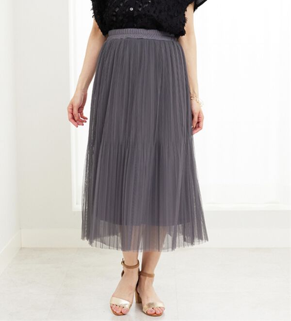 チュール素材プリーツスカート - ベルーナ【公式】 