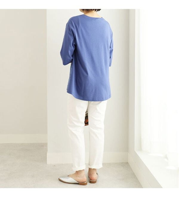 BELLUNA（ベルーナ）の「異素材切替裾刺しゅうチュニック（チュニック）」｜詳細画像