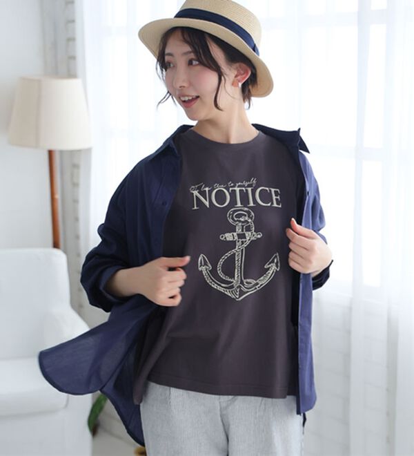 A HAPPY MARILYN（アハッピーマリリン）の「【Ｌ～６Ｌ】綿１００％ゆったりシルエットシャツ【風通るクラシック】（シャツ）」｜詳細画像