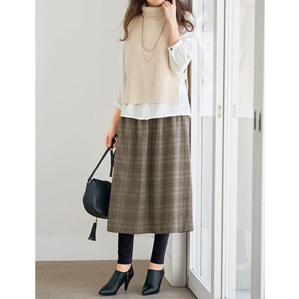 BELLUNA（ベルーナ）の「レギンス付！お腹ラクな着心地スカート（ロングスカート）」｜詳細画像