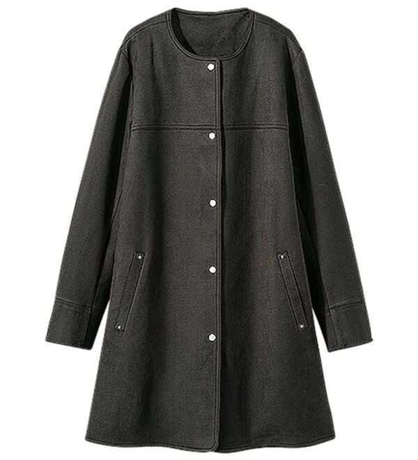 BELLUNA（ベルーナ）の「スエード調ノーカラーロング丈ジャケット（ノーカラージャケット）」｜詳細画像