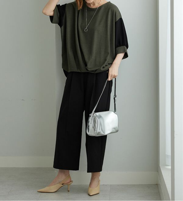 BELLUNA（ベルーナ）の「【ヨコストレッチ・紫外線カット・選べる2丈】サラもちライト快適ワイドパンツ（ワイドパンツ・ガウチョ）」｜詳細画像