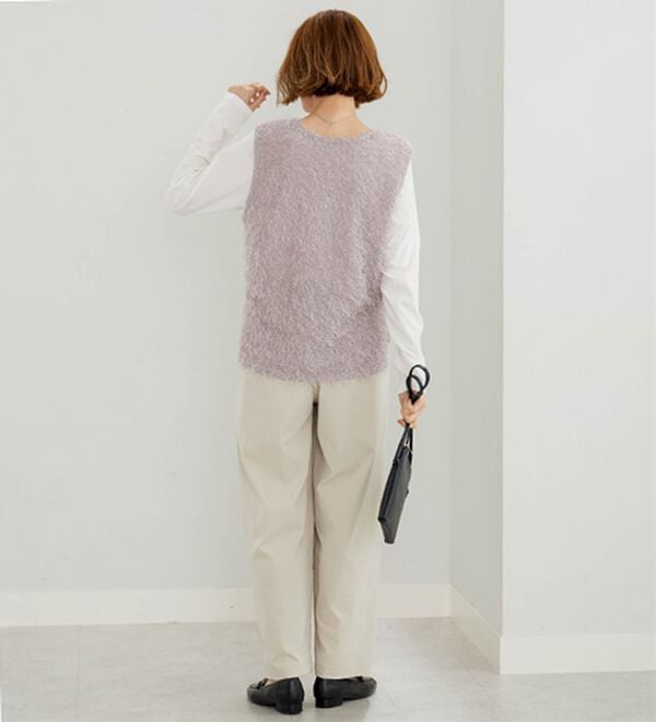 BELLUNA（ベルーナ）の「サラもち！快適ビンテージ調素材カーブパンツ（ワイドパンツ・ガウチョ）」｜詳細画像