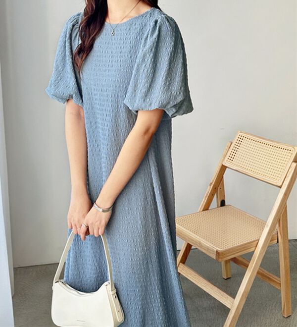 GeeRA（ジーラ）の「ボリューム袖楽ちん表面感ワンピース（カットソーワンピース）」｜詳細画像