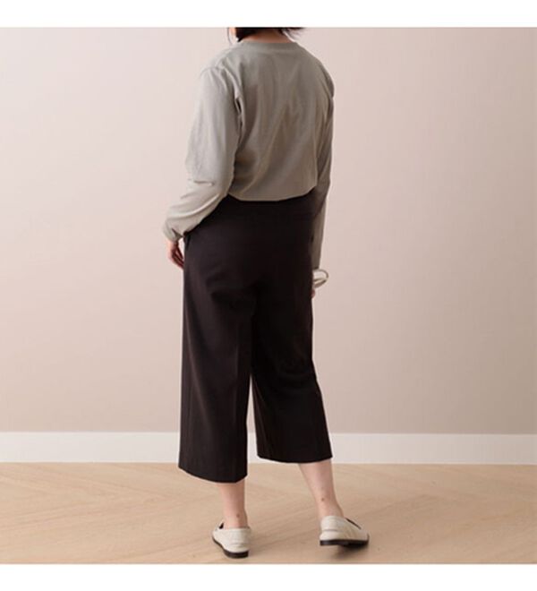 BELLUNA（ベルーナ）の「ウール調センタープレスクロップドパンツ（クロップドパンツ）」｜詳細画像