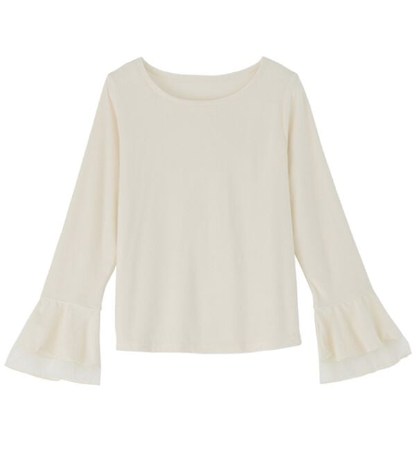 RANAN（ラナン）の「フレアーチュール袖ベロアプルオーバー（カットソー）」｜詳細画像