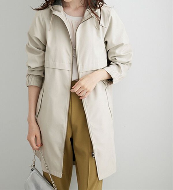 BELLUNA（ベルーナ）の「はっ水加工ボンディング素材ロング丈パーカー（ロングコート）」｜詳細画像