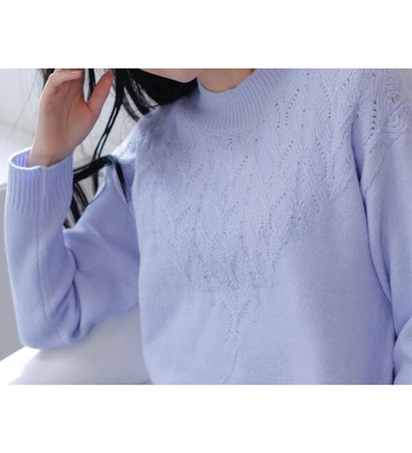 RANAN（ラナン）の「透かし編デザインハイネックニット（ニット・セーター）」｜詳細画像