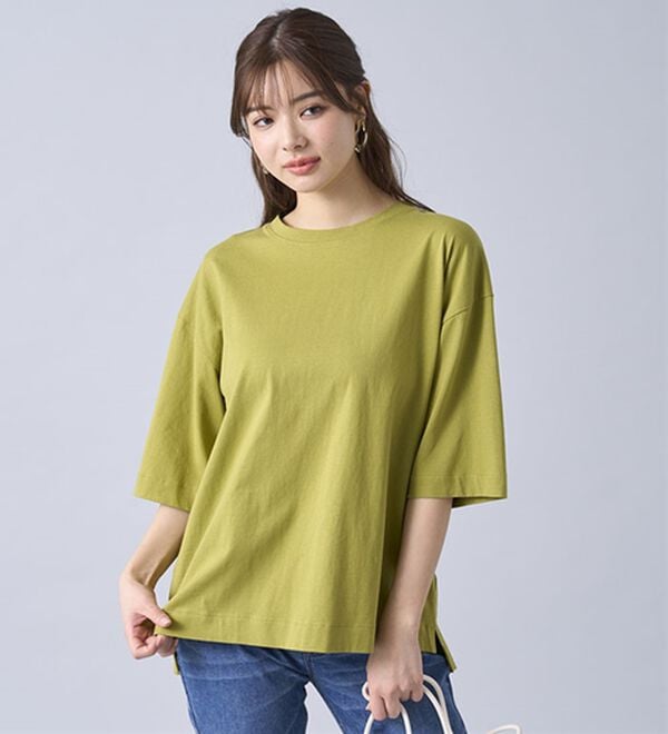 BELLUNA（ベルーナ）の「ひんやリッチコットン大人のゆったりプルオーバー（カットソー）」｜詳細画像