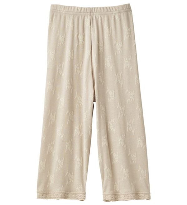 「なめらかシルク入りジャカードボトム　５分丈（肌着・インナーウェア）」｜ベージュ