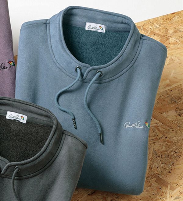 「＜アーノルド　パーマー＞パーカー風スエードトレーナー（メンズトレーナー）」｜ブルー