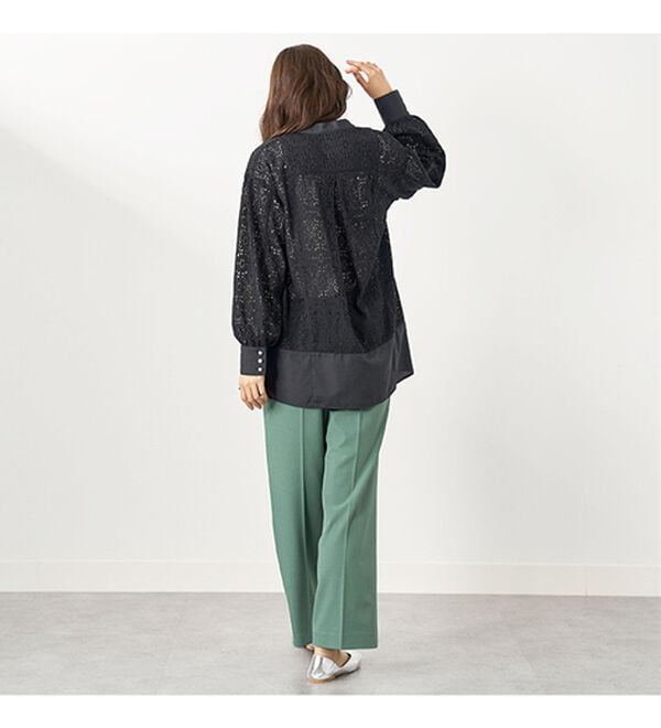 BELLUNA（ベルーナ）の「モダンレース切替デザインシャツチュニック（チュニック）」｜詳細画像