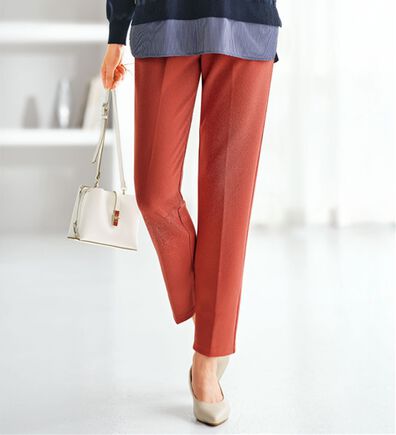 BELLUNA（ベルーナ）の「裏起毛ジョーゼット素材テーパードパンツ（テーパードパンツ）」