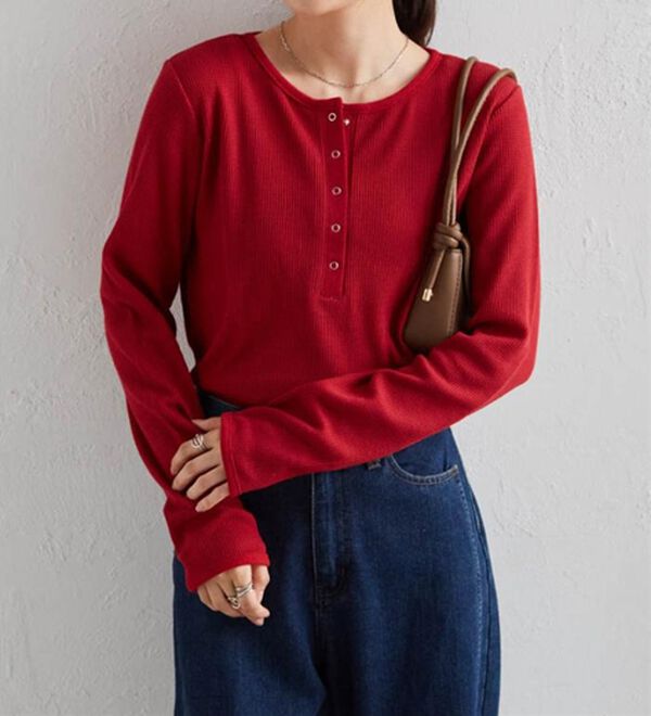 RANAN（ラナン）の「ヘンリーネックワッフルロンＴ（カットソー）」｜詳細画像