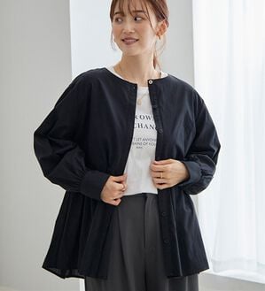 GeeRA（ジーラ）の「羽織にもなる！ペプラムシャツチュニック（チュニック）」｜ブラック