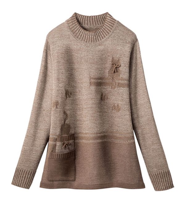 ルフラン（ルフラン）の「【３色組】ハイネックデザインセーター＜モネリ＞（ニット・セーター）」｜詳細画像