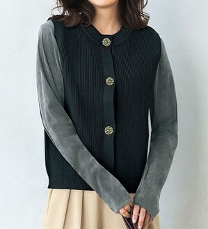 BELLUNA（ベルーナ）の「金ボタン使いニットベスト（ベスト）」｜詳細画像