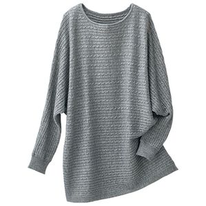 BELLUNA（ベルーナ）の「ラメニット使いドルマンチュニック（チュニック）」｜グレー系