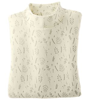 BELLUNA（ベルーナ）の「【選べる衿】肌に優しい綿１００％暖か発熱素材プルオーバー＜ベルホット　コットン＞（カットソー）」｜ボタニカル柄(オフ白)