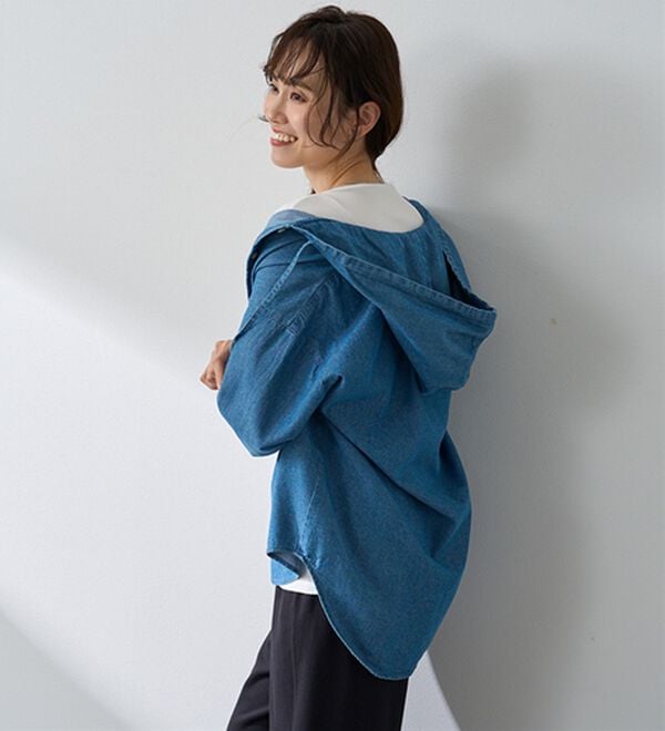 BELLUNA（ベルーナ）の「ゆったり楽ちん！ラフゆるシャツパーカー（シャツ）」｜詳細画像