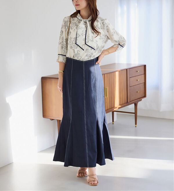 alotta（アロッタ）の「袖口パール6分袖ブラウス（ブラウス）」｜詳細画像