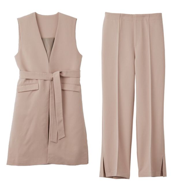 GeeRA（ジーラ）の「【２点セット】ロングジレセットアップスーツ（パンツスーツ）」｜詳細画像