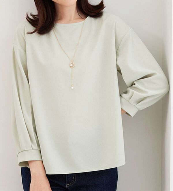 BELLUNA（ベルーナ）の「【2点セット】ジョーゼット素材ネックレス付ブラウス（ブラウス）」｜詳細画像