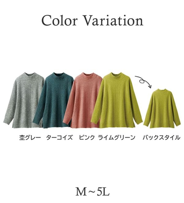 BELLUNA（ベルーナ）の「【快適Ｌａｂ．】洗える＆チクチクしにくい！ウール調ニットプルオーバー（ニット・セーター）」｜詳細画像