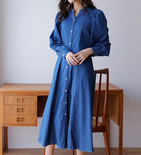 RANAN（ラナン）の「デニムスキッパーシャツワンピ（シャツワンピース）」｜詳細画像