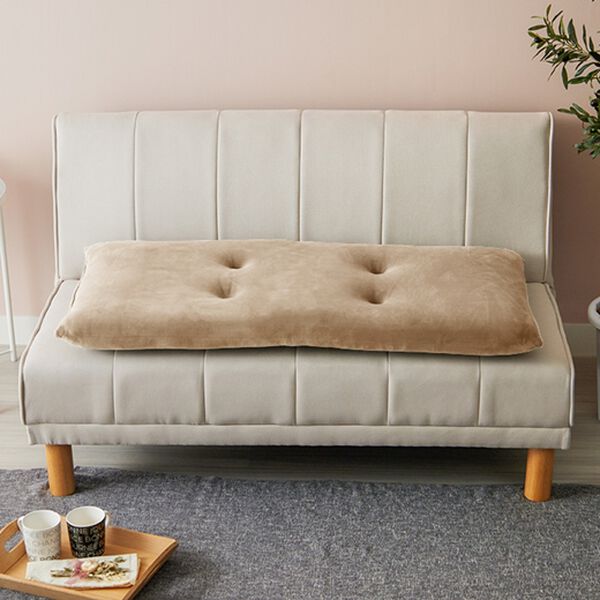 iellio（イエリオ）の「とろけるマイクロソファパッド＜抗菌防臭機能付・ソファーパッド・２人掛け・３人掛け・クッション・長座布団＞（ソファパッド）」｜ベージュ