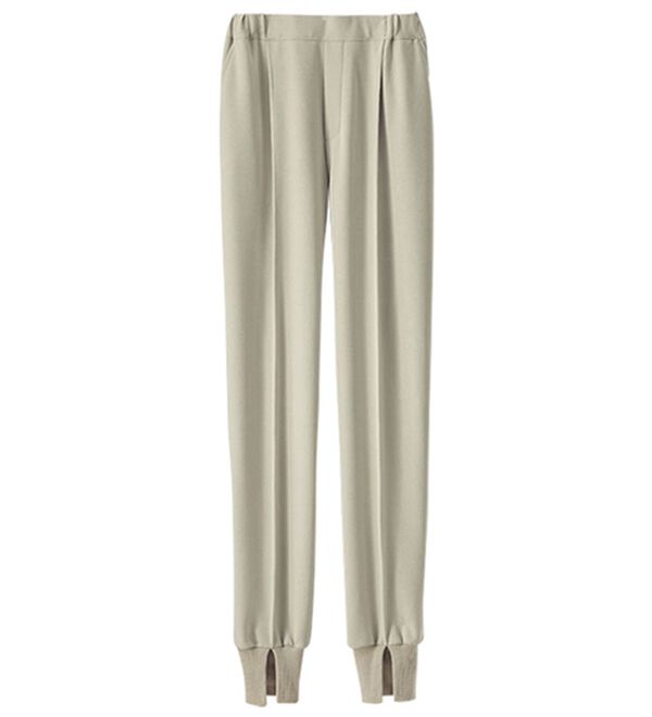 BELLUNA（ベルーナ）の「家でも外でも楽ちん裾リブパンツ（フルレングスパンツ）」｜ライトグレー