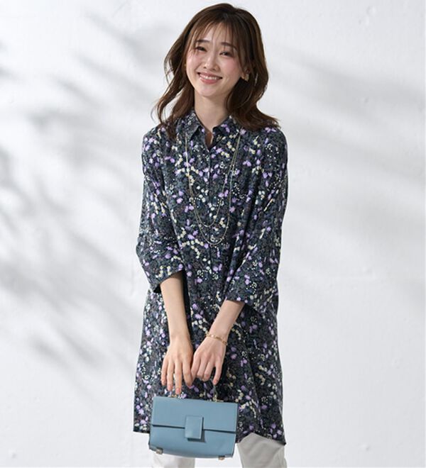 「【接触冷感】レーヨン素材ブザム切替ワンピース（その他ワンピース）」｜詳細画像