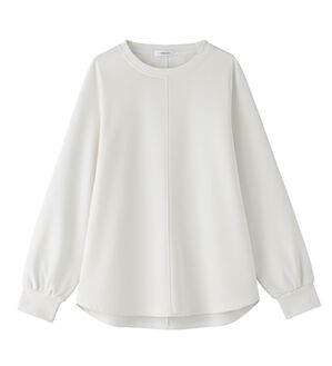 BELLUNA（ベルーナ）の「きれい見えジョーゼット素材Tブラウス（ブラウス）」｜オフ白