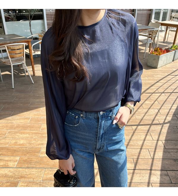 GeeRA（ジーラ）の「バックリボンシアーブラウス（ブラウス）」｜詳細画像