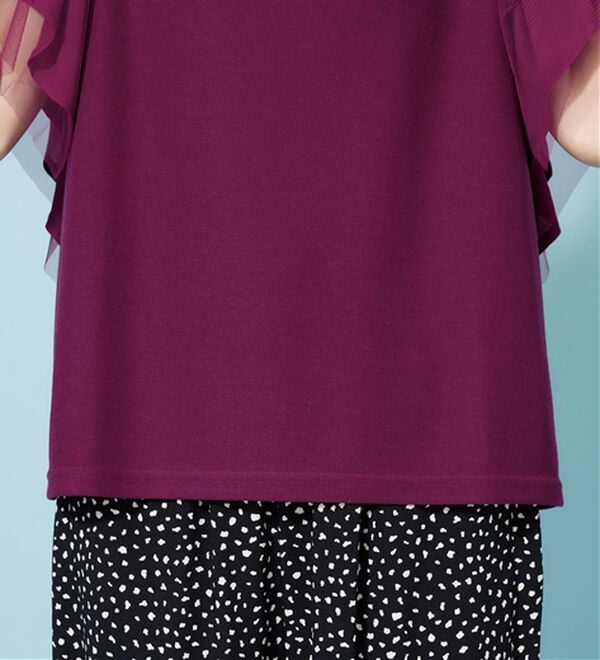 BELLUNA（ベルーナ）の「チュール使いフリル袖プルオーバー（カットソー）」｜詳細画像