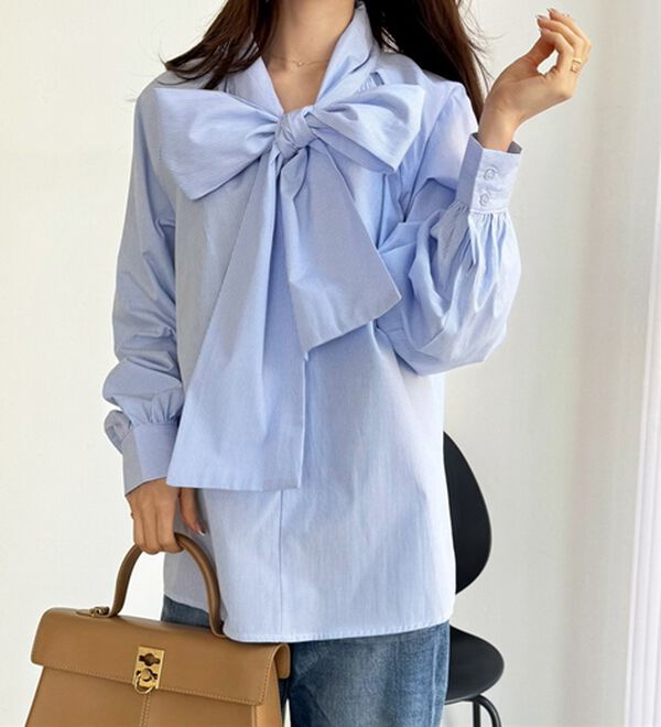 GeeRA（ジーラ）の「ボリュームボウタイブラウス（ブラウス）」｜詳細画像