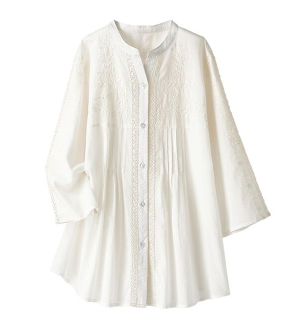 BELLUNA（ベルーナ）の「刺しゅうデザインタックブラウス（ブラウス）」｜詳細画像