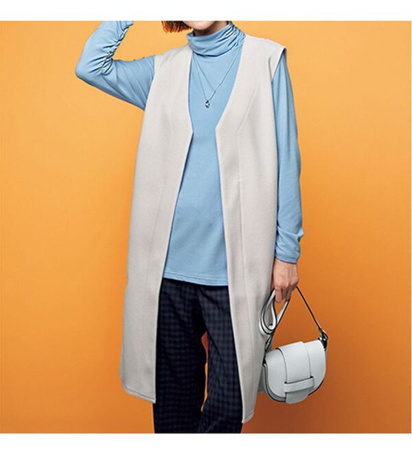 VINNO（ヴィノ）の「＜日本製＞あったか起毛衿くしゅプルオーバー（カットソー）」｜詳細画像