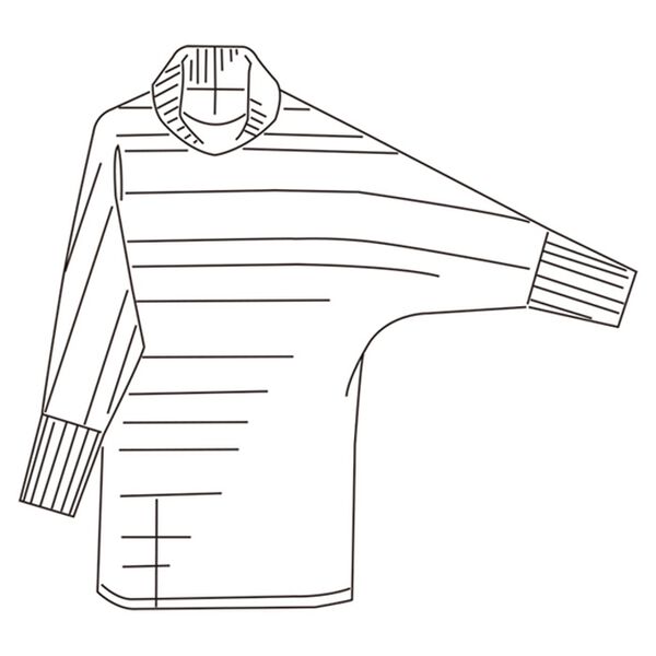 BELLUNA（ベルーナ）の「ボーダー編地調プリントドルマンチュニック（チュニック）」｜詳細画像