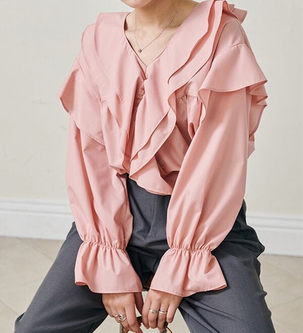 RANAN（ラナン）の「ビッグカラーフリルブラウス（ブラウス）」｜詳細画像