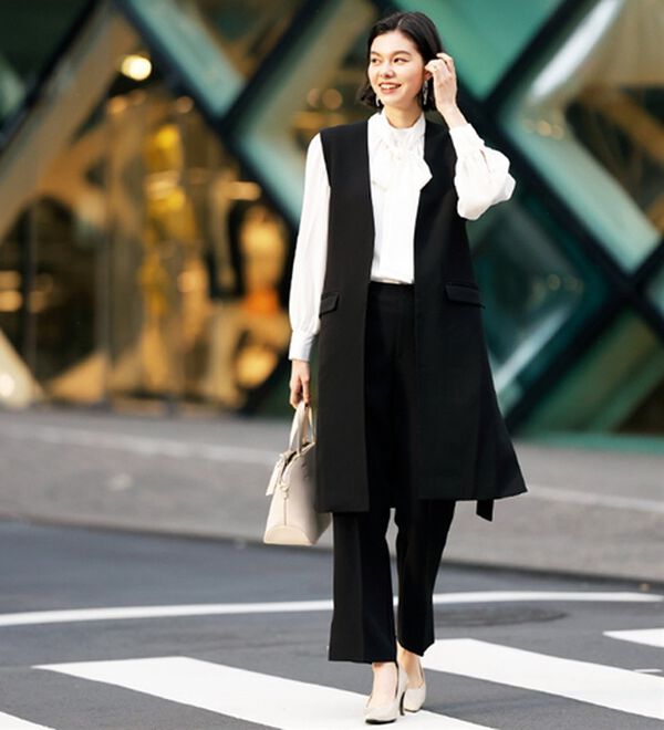 GeeRA（ジーラ）の「【２点セット】ロングジレセットアップスーツ（パンツスーツ）」｜詳細画像