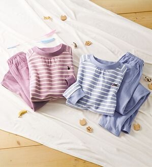 「【２着組】綿１００％ふんわりやさしいネコパジャマ（パジャマ・ルームウェア）」｜2着組