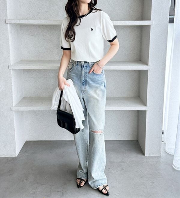 GeeRA（ジーラ）の「【ＵＳ．ＰＯＬＯ．ＡＳＳＮ】配色ニットプルオーバー（ニット・セーター）」｜詳細画像